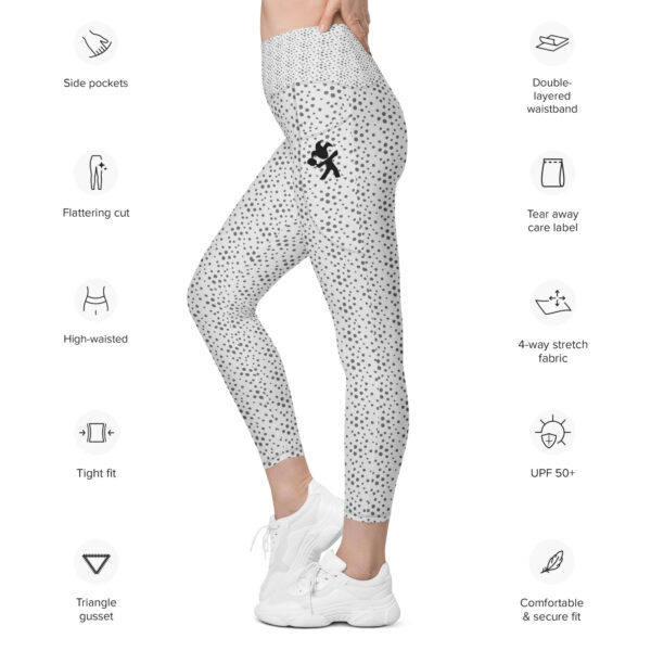 Women's Leggings with Pockets - Whisper Grey Print - Image 7