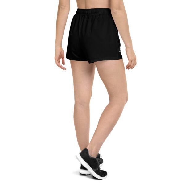 Women’s Black Athletic Shorts with MOMUS pickleball logo - Image 3