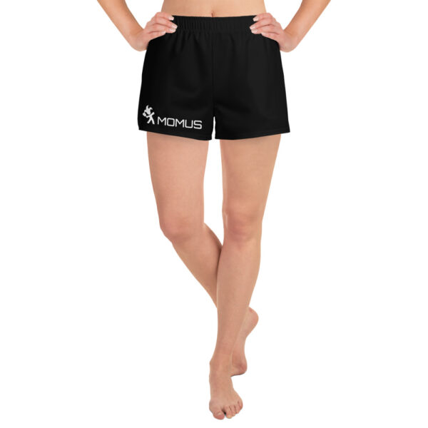 Women’s Black Athletic Shorts with MOMUS pickleball logo