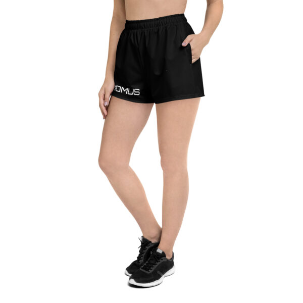 Women’s Black Athletic Shorts with MOMUS pickleball logo - Image 4