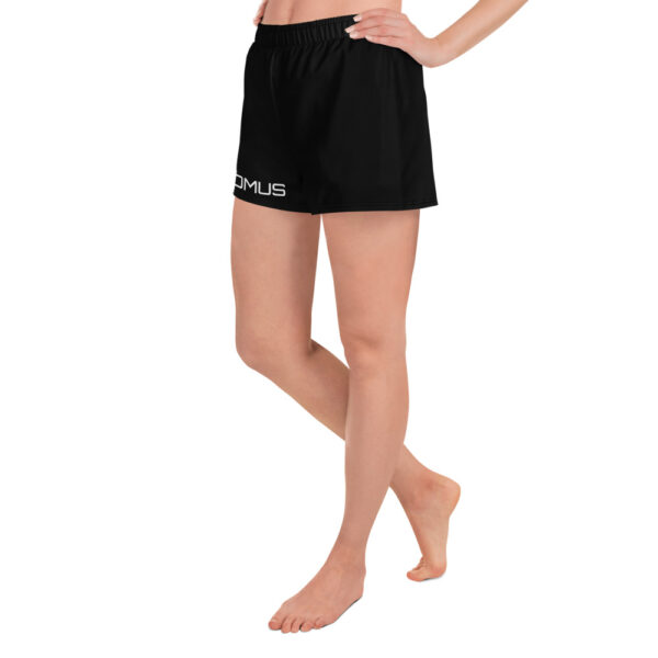 Women’s Black Athletic Shorts with MOMUS pickleball logo - Image 7