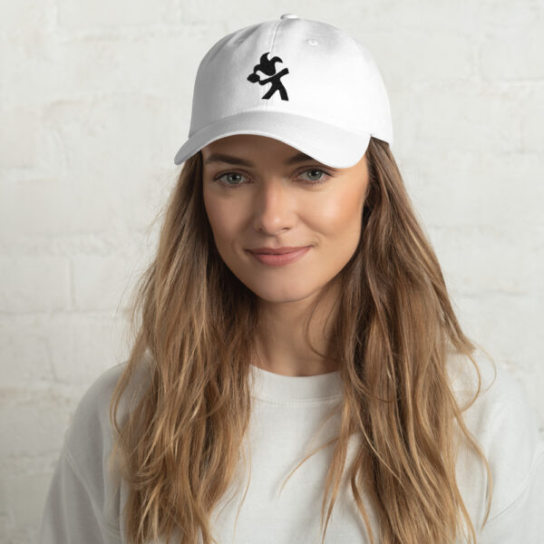 White baseball cap with embroidered pickleball logo