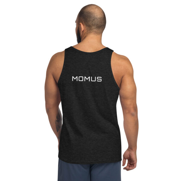 mens black pickleball tank back view