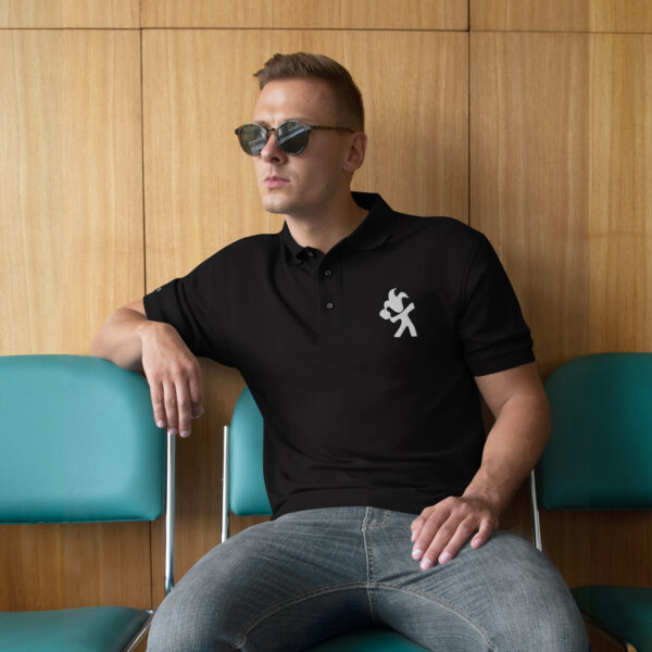 mens pickleball polo shirt black