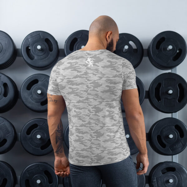 Men's Athletic Pickleball T-shirt - Light Gray Camo - Image 3