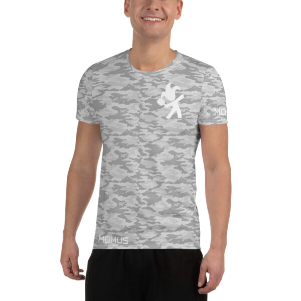 Men's Athletic Pickleball T-shirt - Light Gray Camo - Image 2